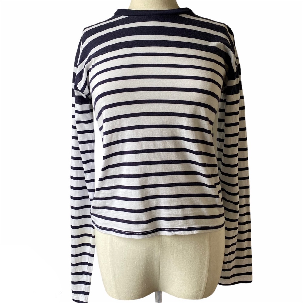 Asos Striped 100% Cotton Long Sleeve Crew Shirt